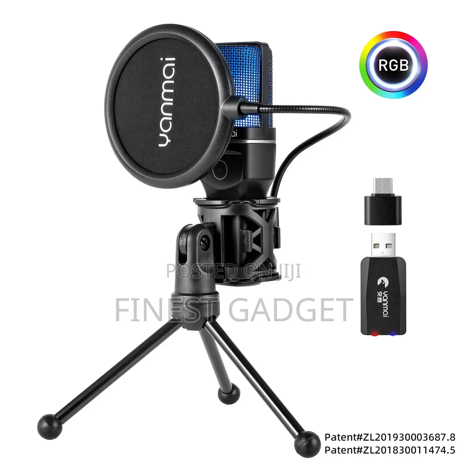 Wireless RGB Gaming Microphone for Live Streaming