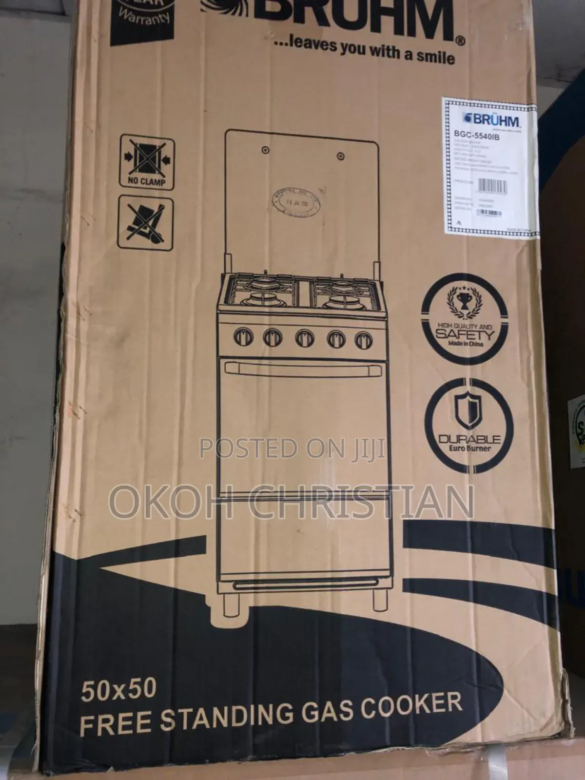 Bruhm Standing Gas Cooker