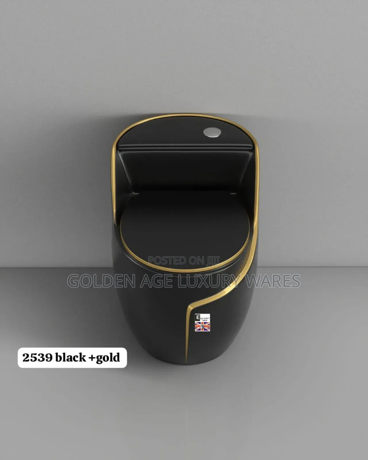 Black Executive Wc With Gold Line