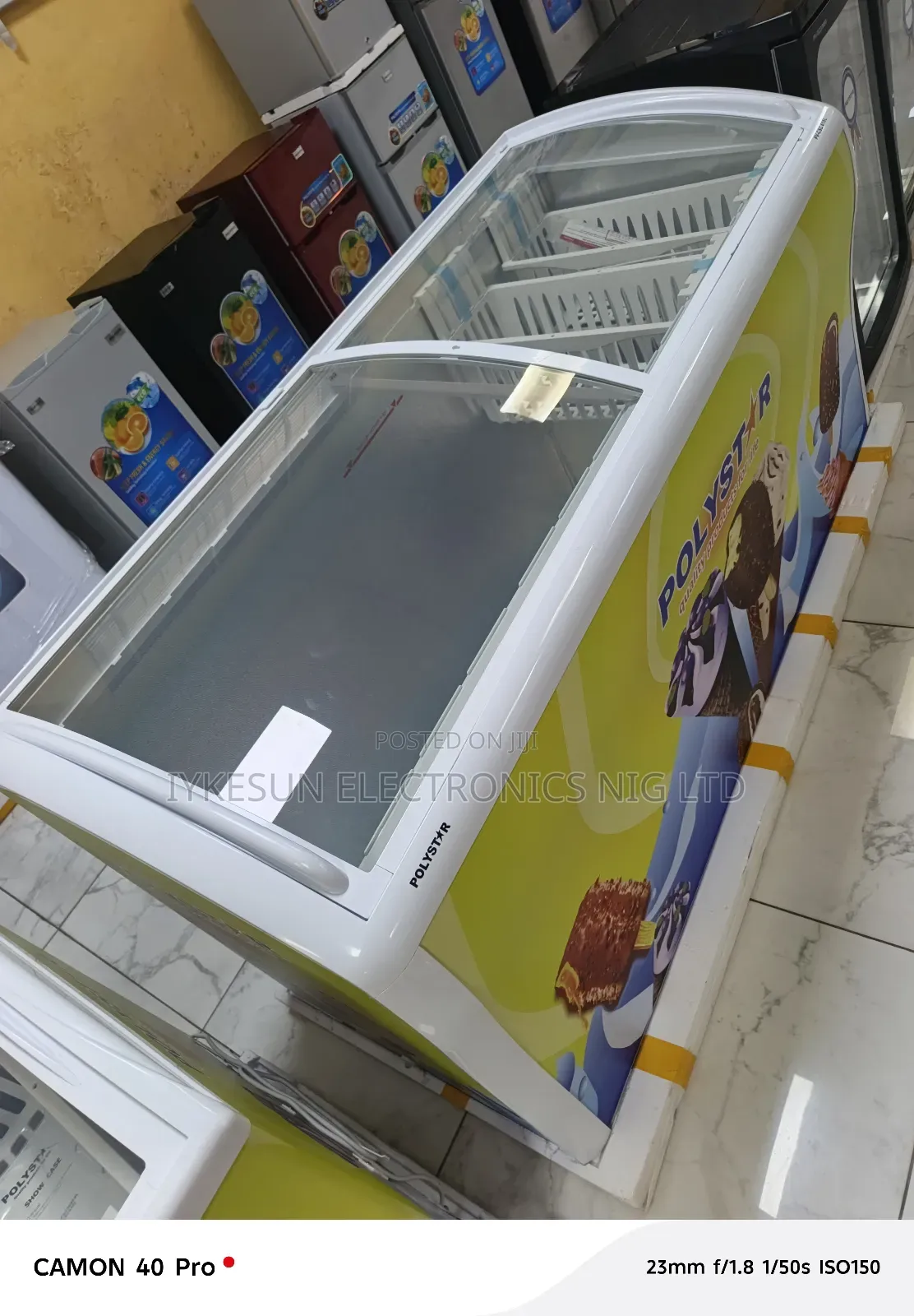 Original Polystar 615litters Showcase Freezer Glass (100%Copper)