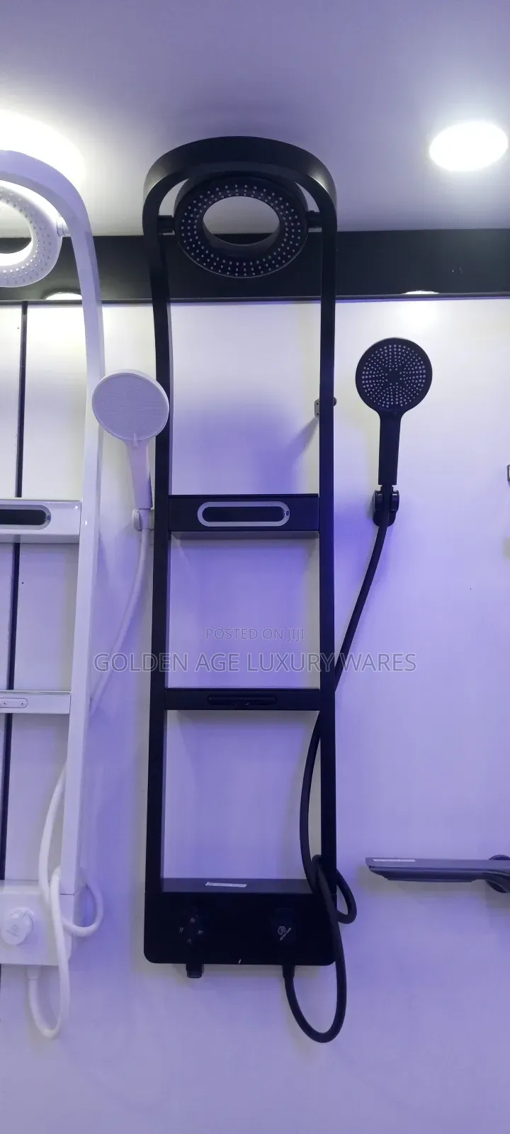 Black Thermostatic Rain Shower