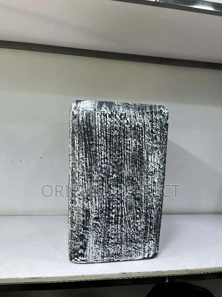 Black White Rough Square Merlot Granite Planter | Modern Flower Pot