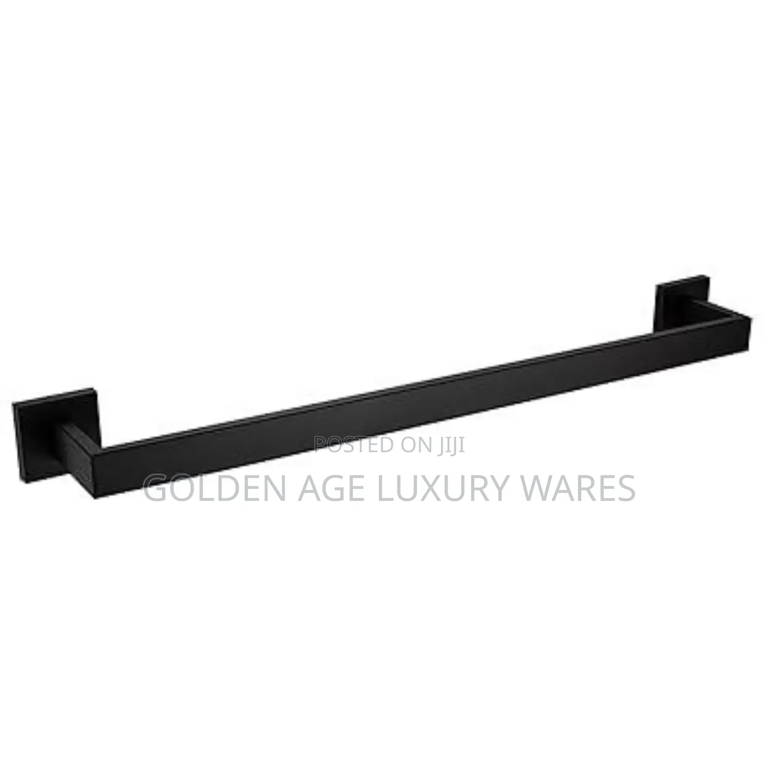 60cm Single Towel Rail Black