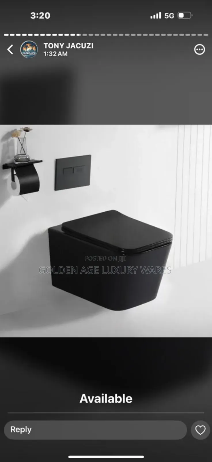 Matte Black Square Concealed Wc