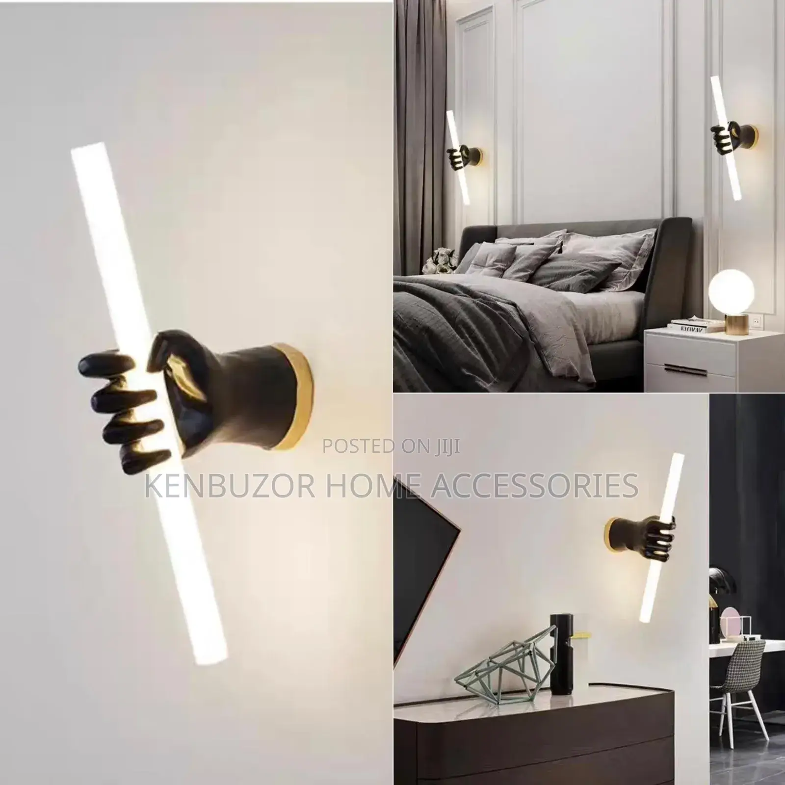 Luxury Black and White Palm Wall Lamp