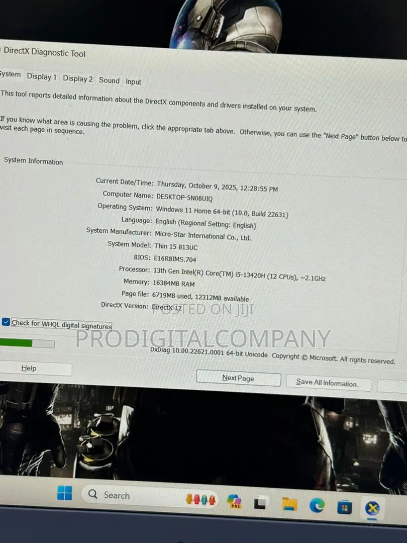 Laptop MSI GF75 Thin 16GB Intel Core i5 SSD 512GB