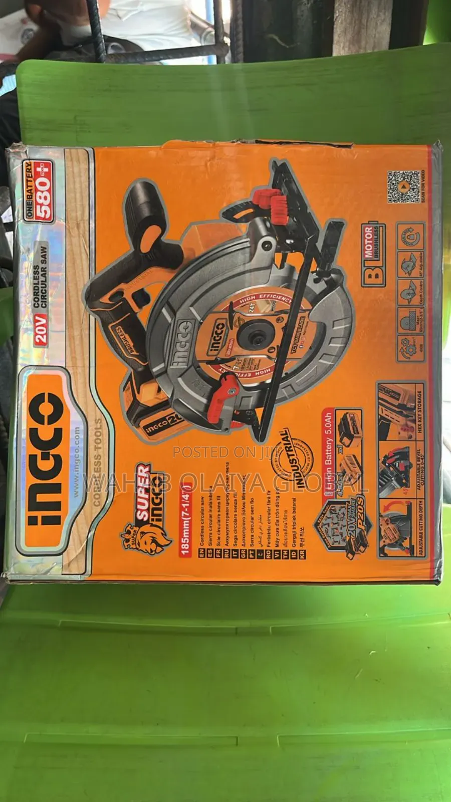 20v Cordless Circular Saw – 185mm (7-1/4”) 5.0ah Li-Ion Battery