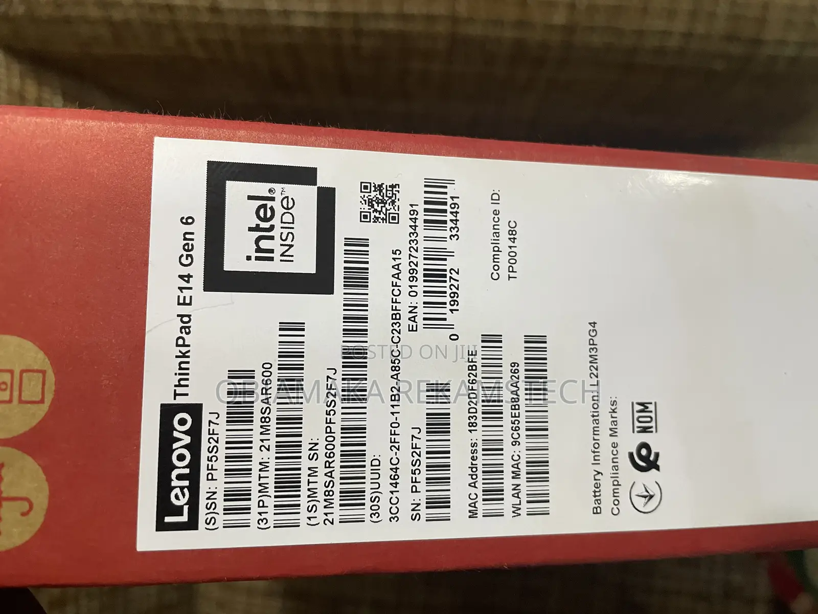 New Laptop Lenovo ThinkPad E14 Gen 6 8GB Intel Core Ultra 5 SSD 512GB
