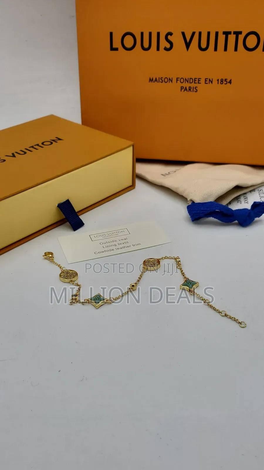 Luxury Men's Bracelet Chain Iced Gold Lv Link