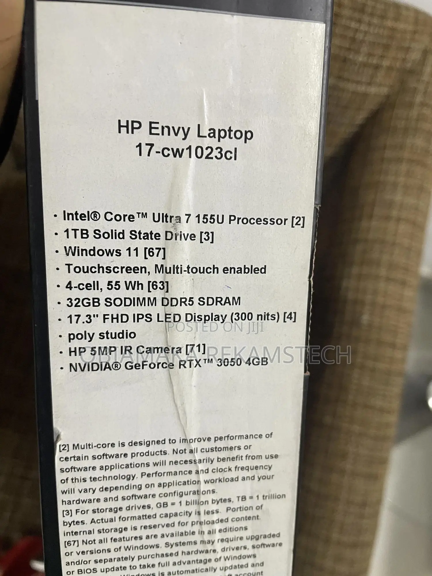 New Laptop HP Envy 17 32GB Intel Core Ultra 7 SSD 1T