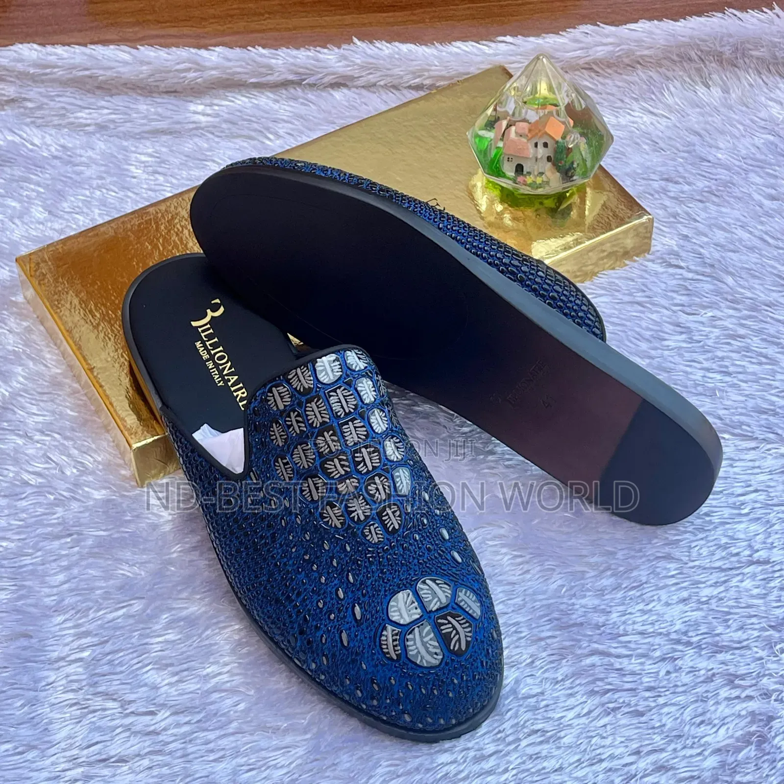 Quality Leather Blue Half Shoe