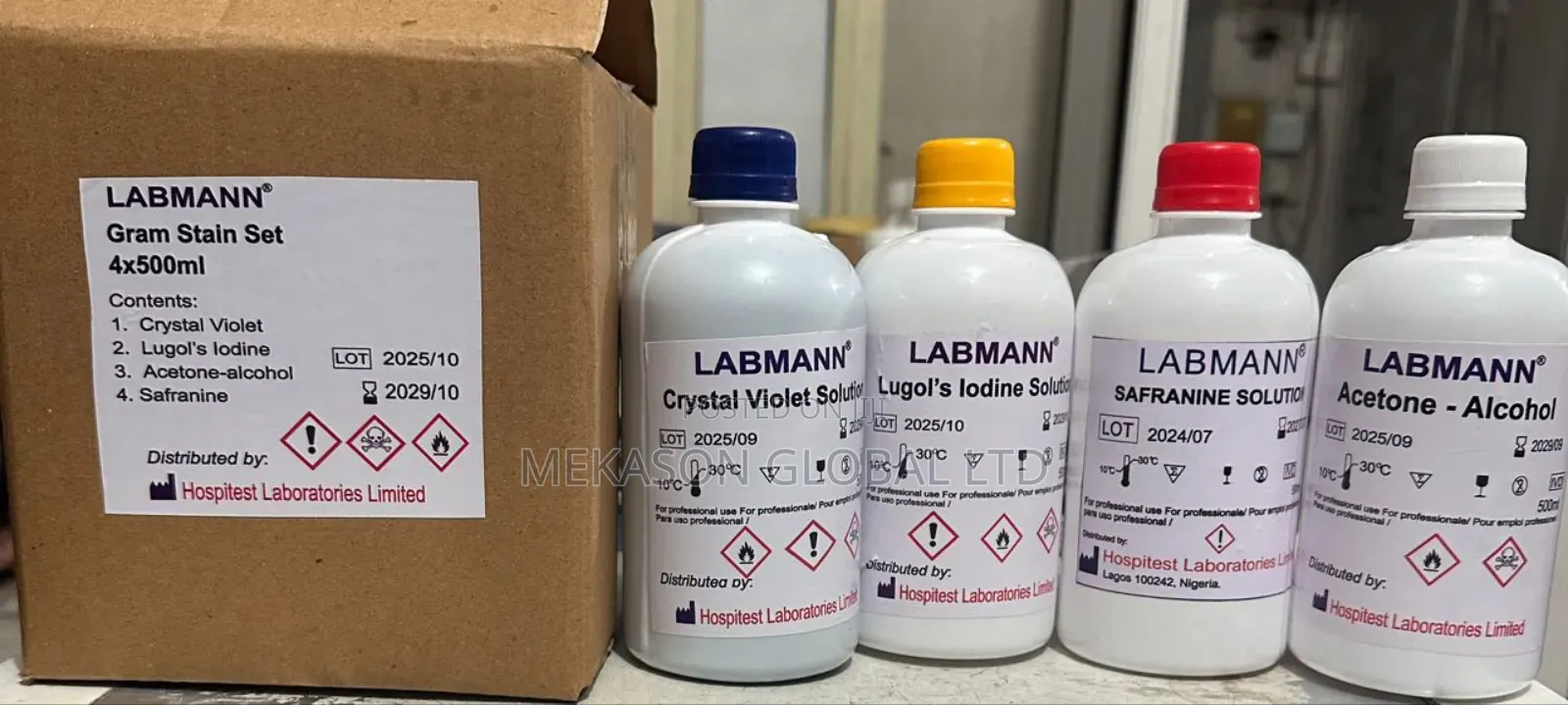 Gram Stain Reagents Set