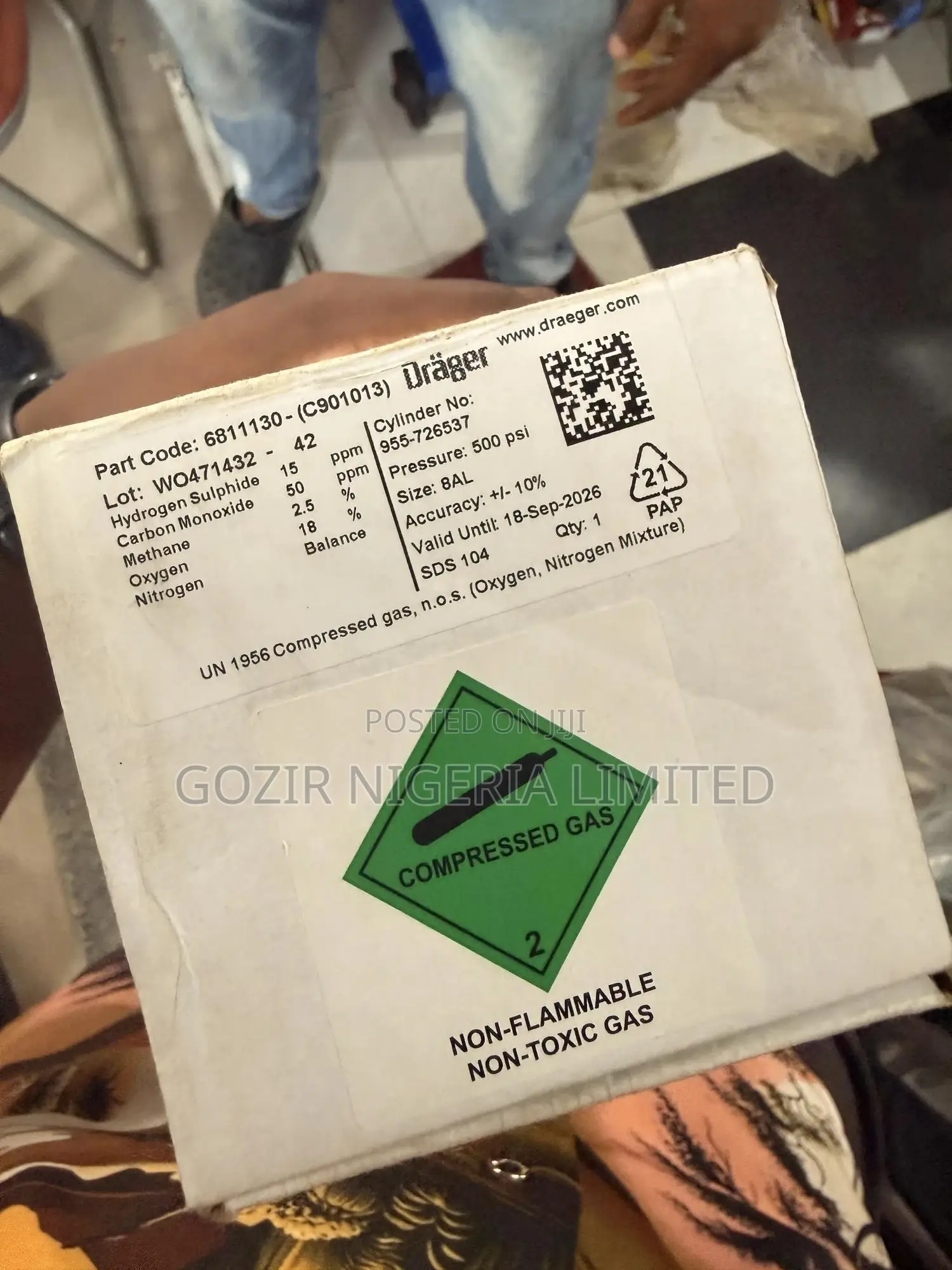 Drager Gas Detector Calibration Gas