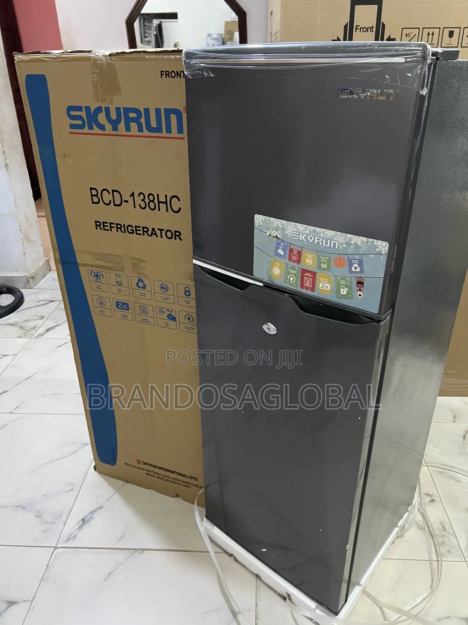 Skyrun Double Door Fridge 138l – Strong Freezer Fresh Cooling Zone