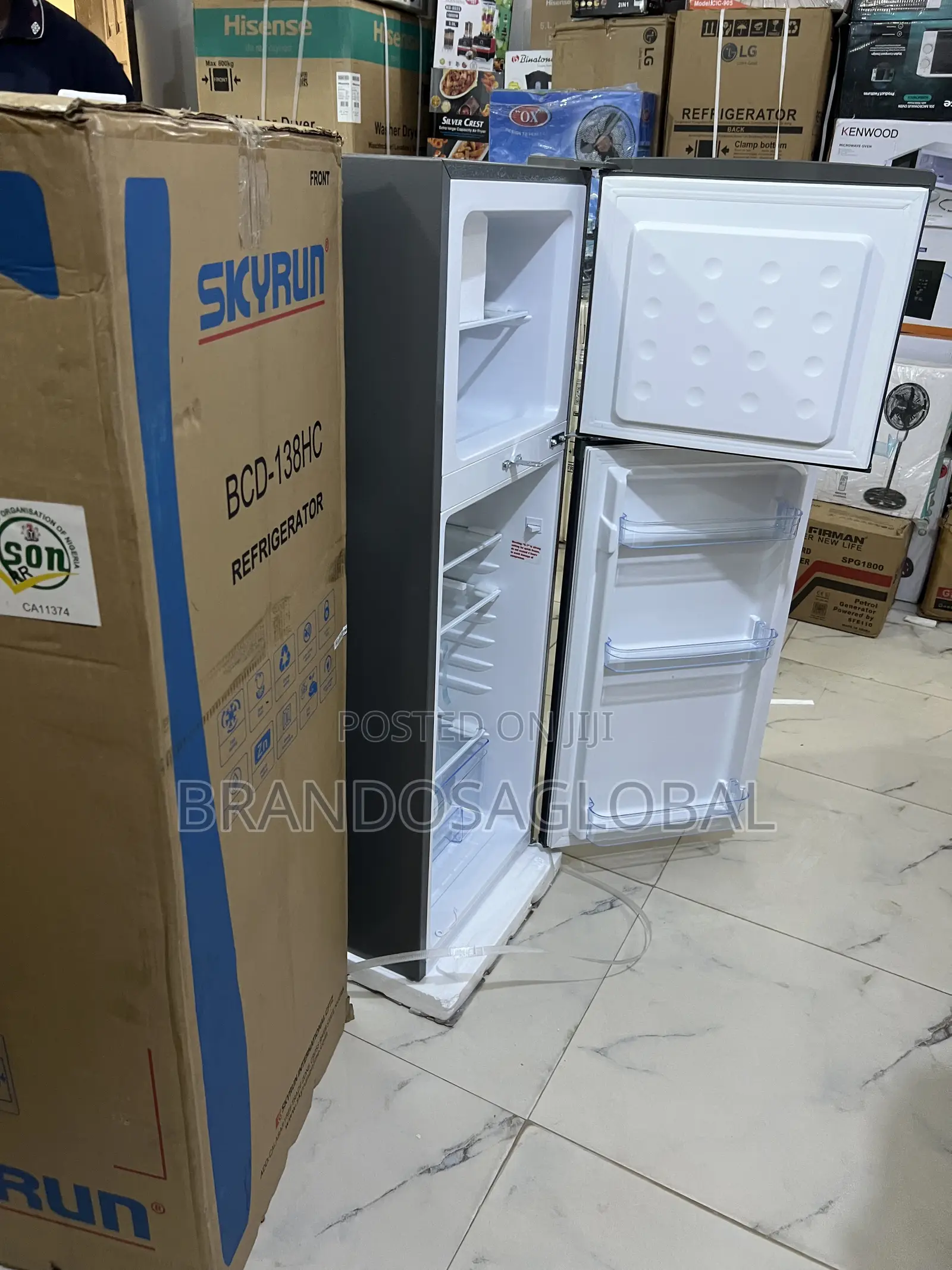 Skyrun 138l Double Door Refrigerator – Premium Look, Efficient Cooling