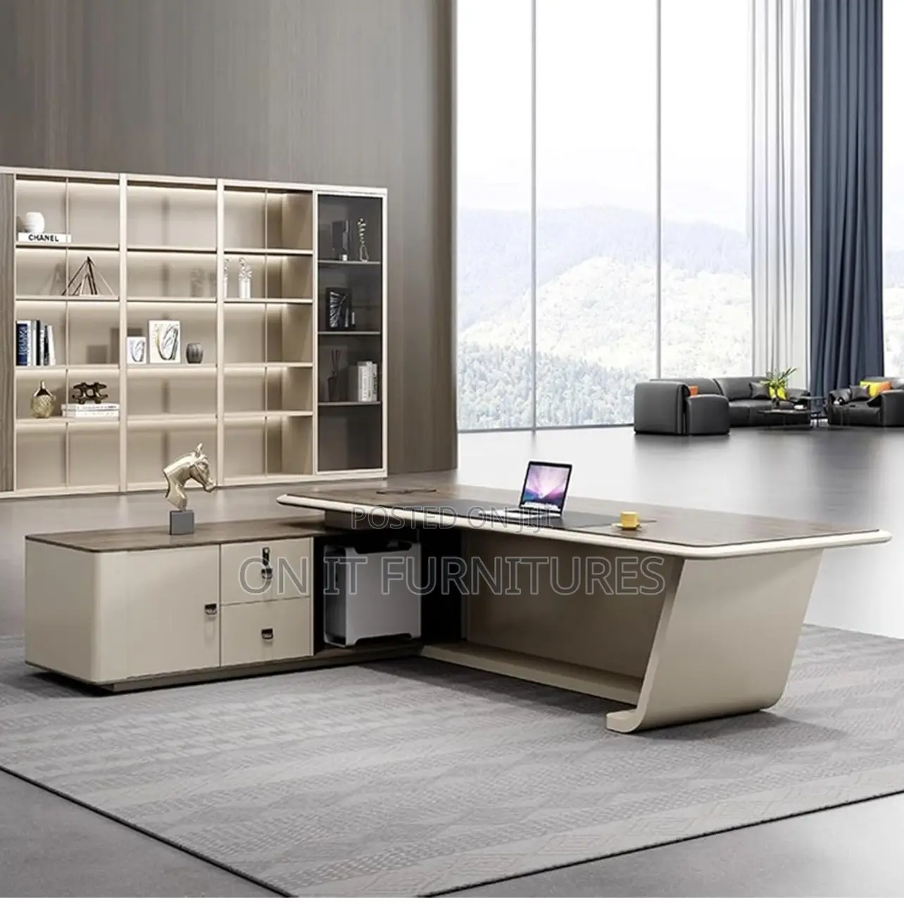 Premium Executive Desk Set – Modern Home Office Furniture for Bosses.