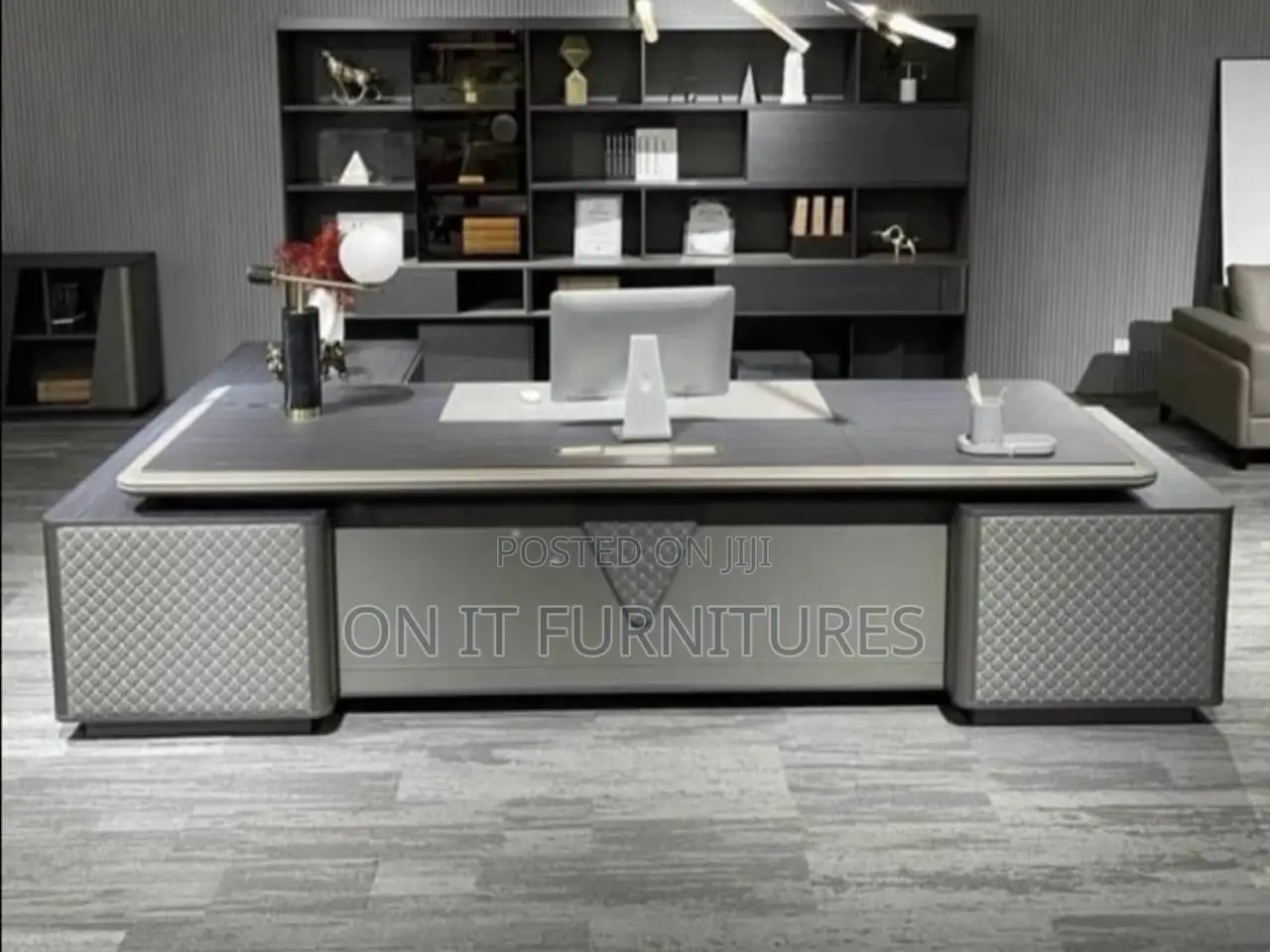Luxury L-Shaped Executive Office Desk – Modern Wooden Director Table