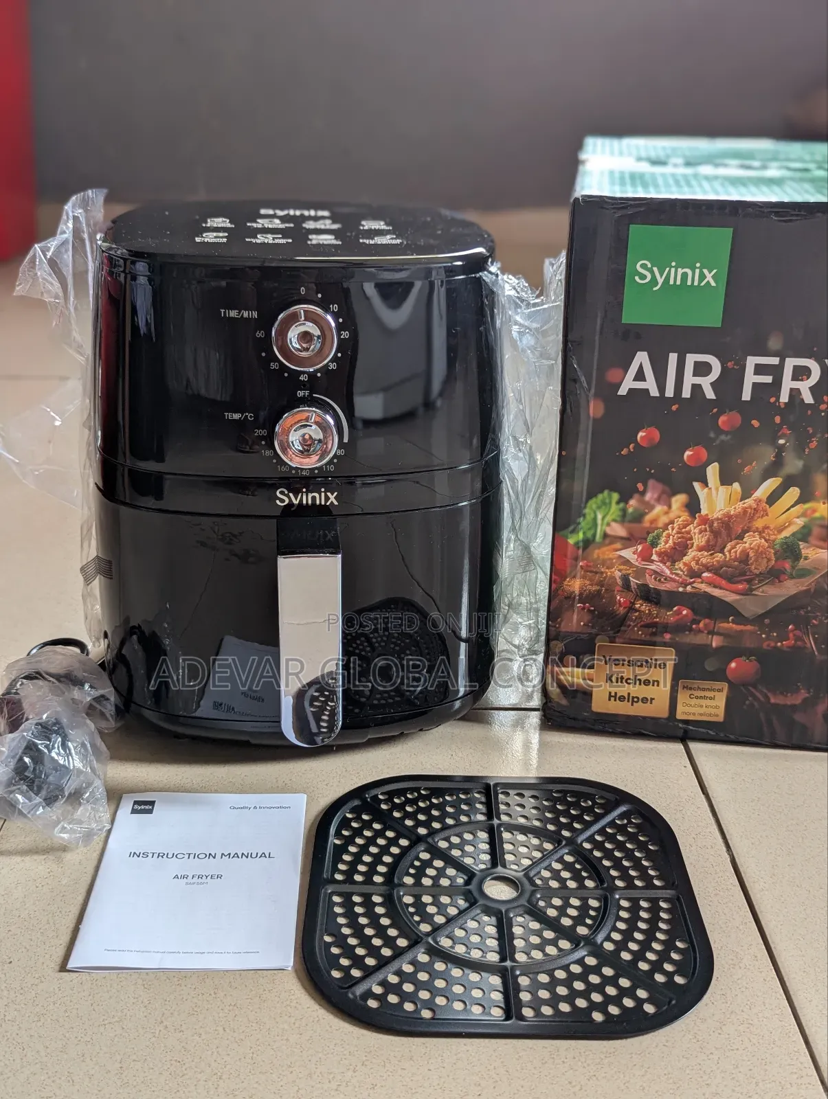 Syinix 6l Temperature Control 3d-Heating Air Fryer 1450 Watts
