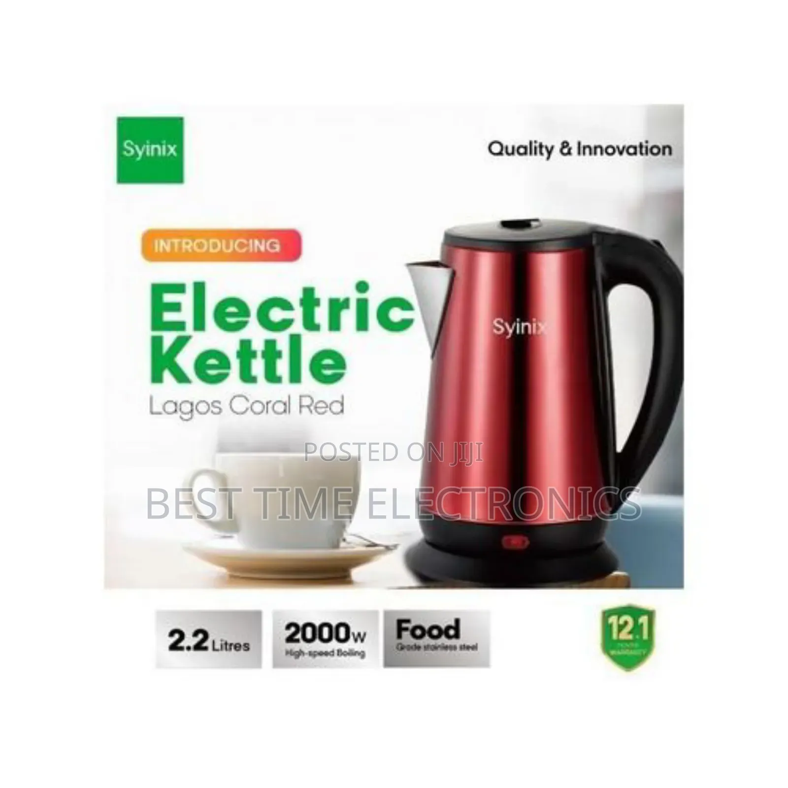 Quality Syinix 2.2ltrs Electric Kettle/Jug
