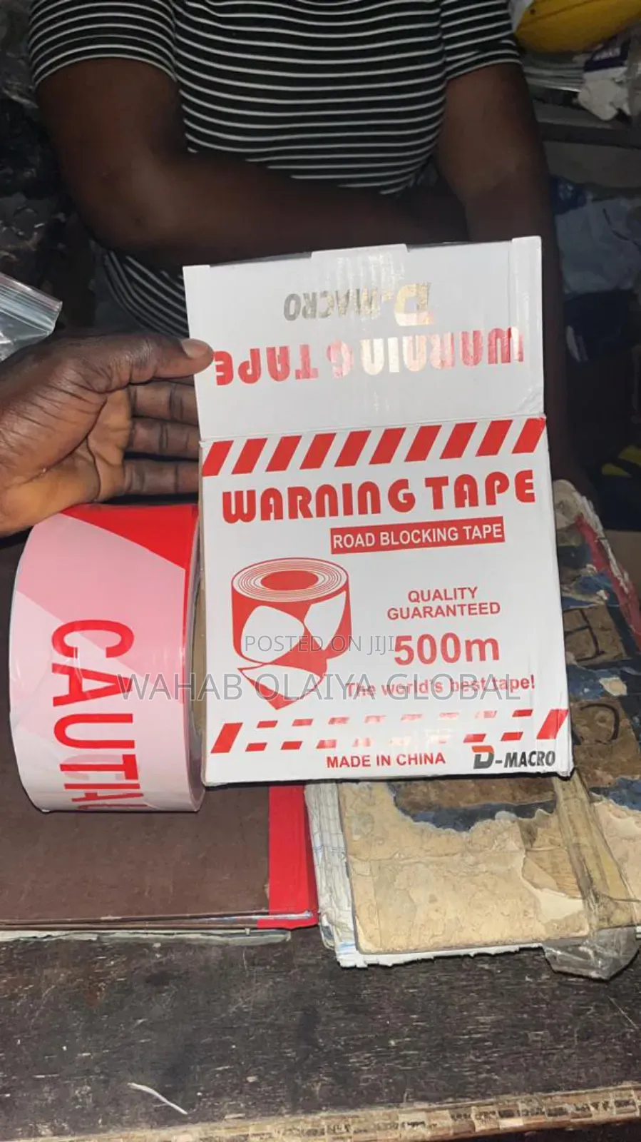 Caution Warning Tape – Red & White Safety Barrier Roll