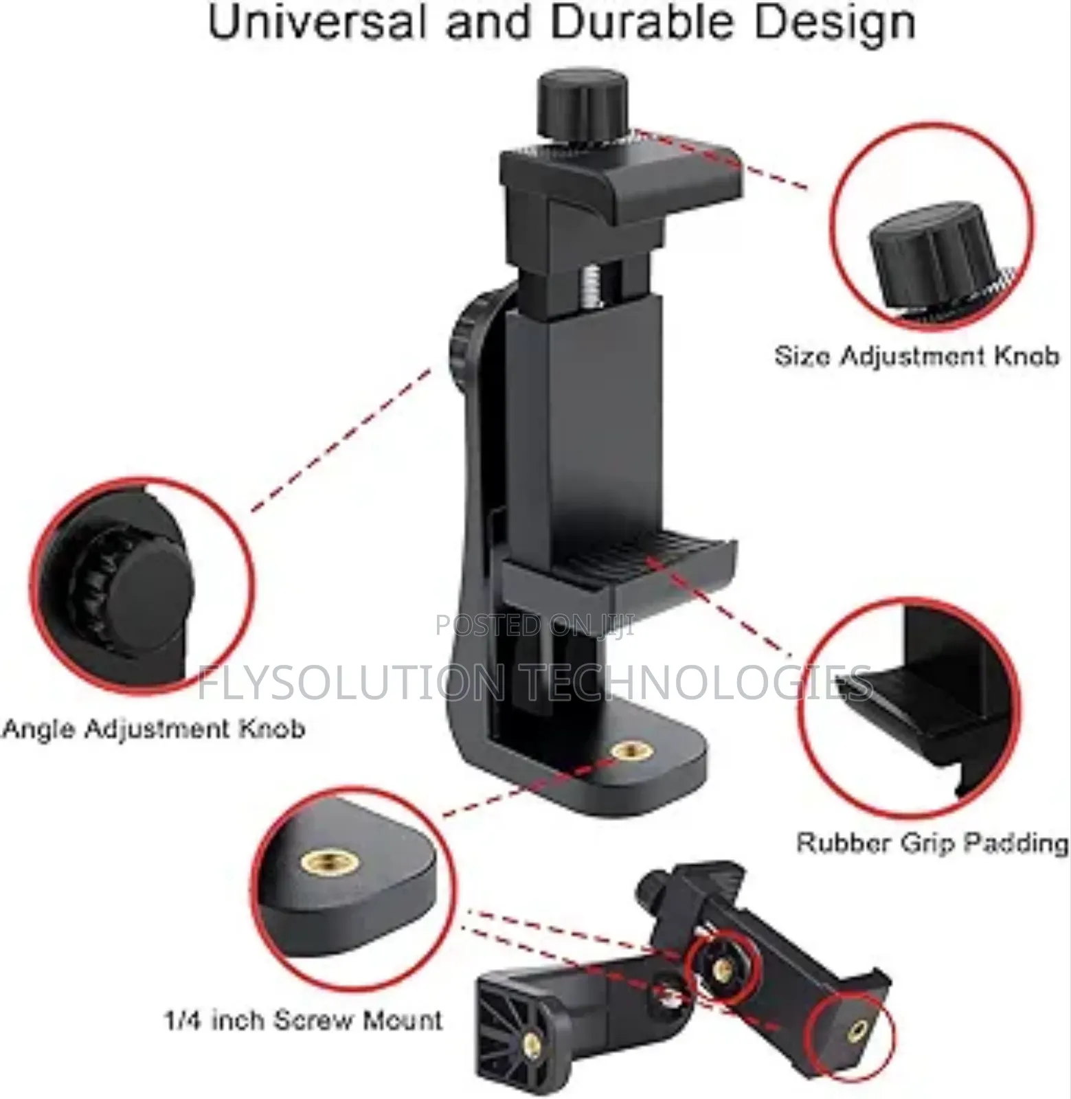 Smartphone Tripod Mount Adapter Phone Holder Adjustable Clamp Bracket