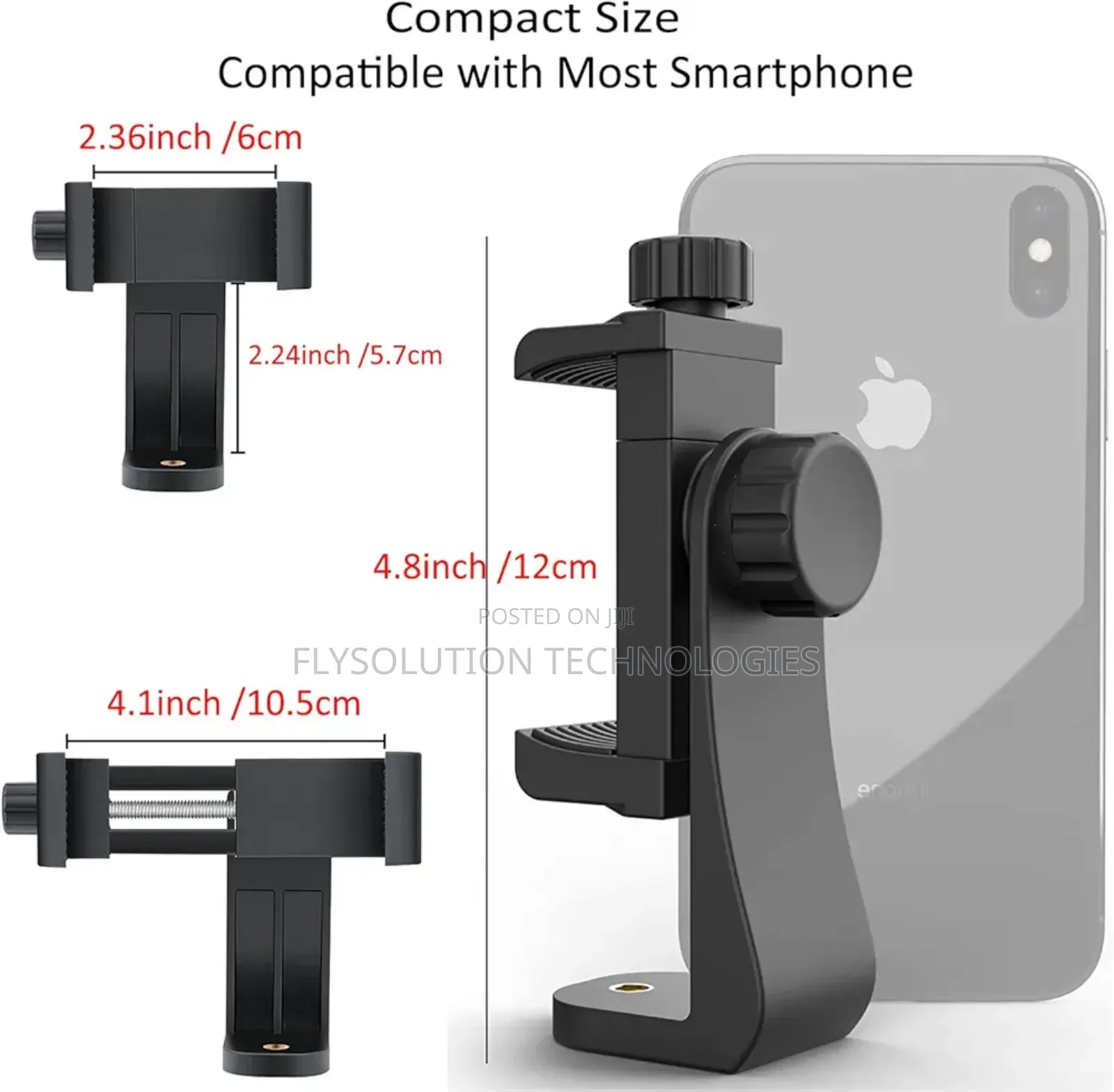 Smartphone Tripod Mount Adapter Phone Holder Adjustable Clamp Bracket