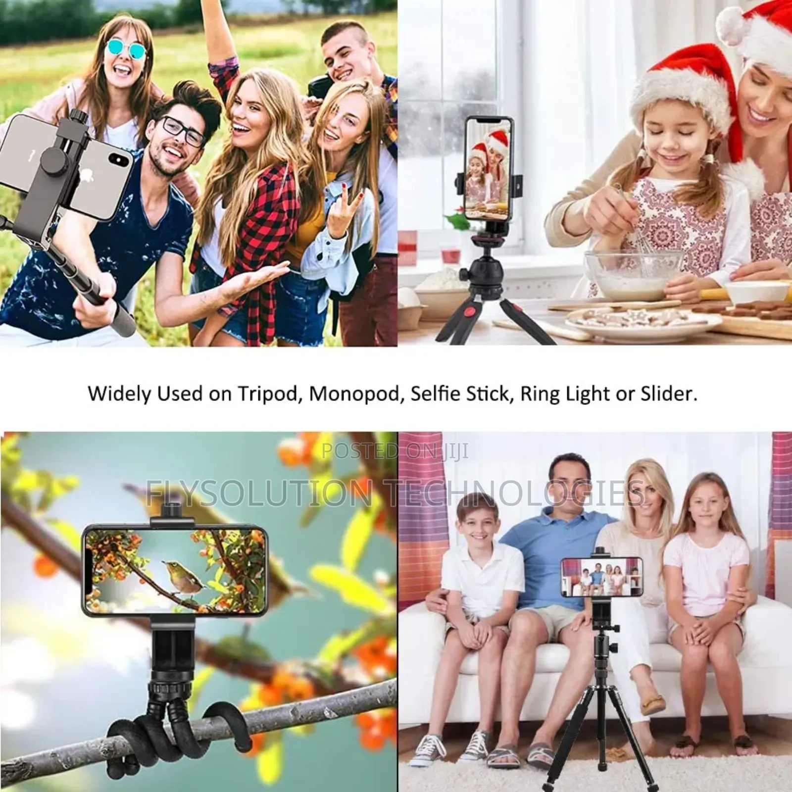 Smartphone Tripod Mount Adapter Phone Holder Adjustable Clamp Bracket