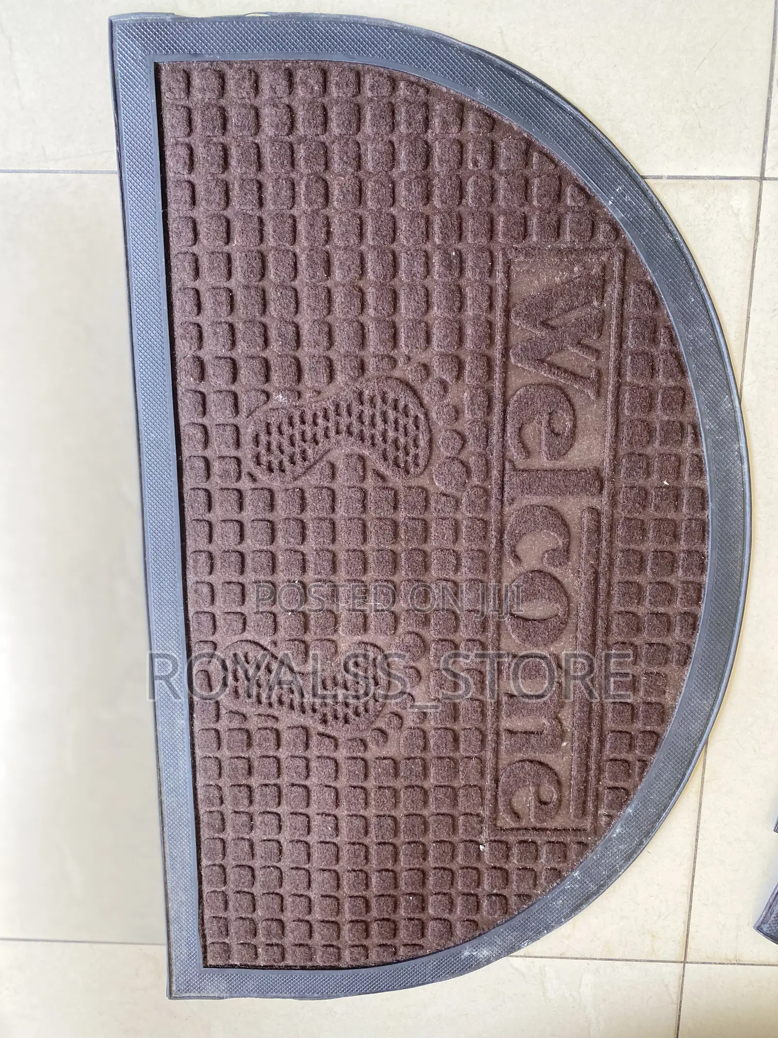 Rug Moon Shaped Door Mat (Red,Brown,Green and Black)