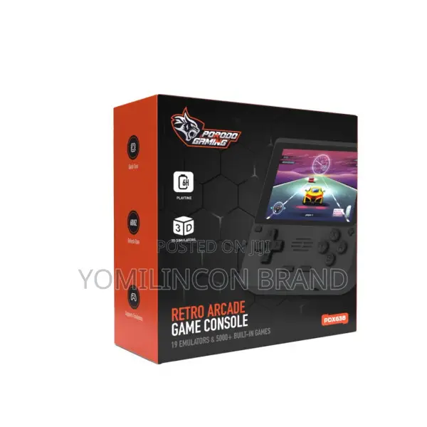 Porodo Gaming Retro Arcade Gaming Console - Black