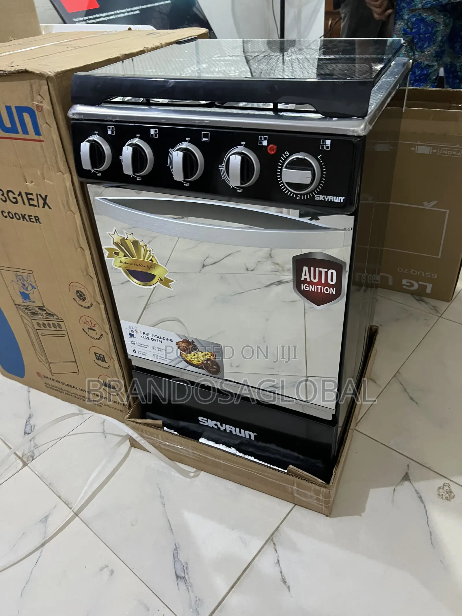 Skyrun 3+1 Cooker 50×50 – Compact Standing Gas Model With Oven