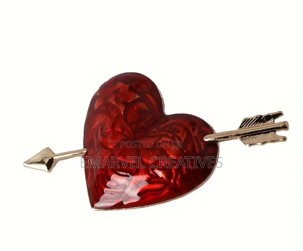 Men's Retro Heart Alloy Brooch With Creative Arrow Design,