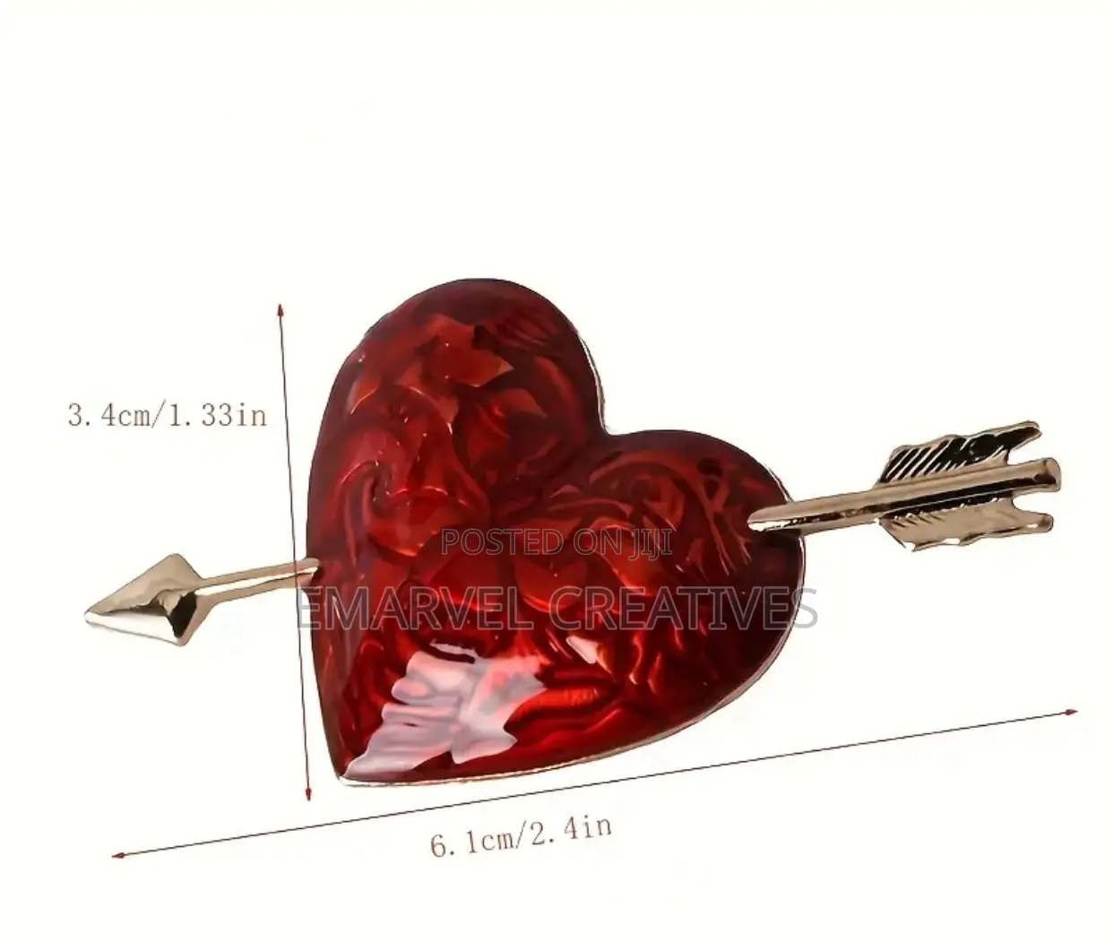 Men's Retro Heart Alloy Brooch With Creative Arrow Design,