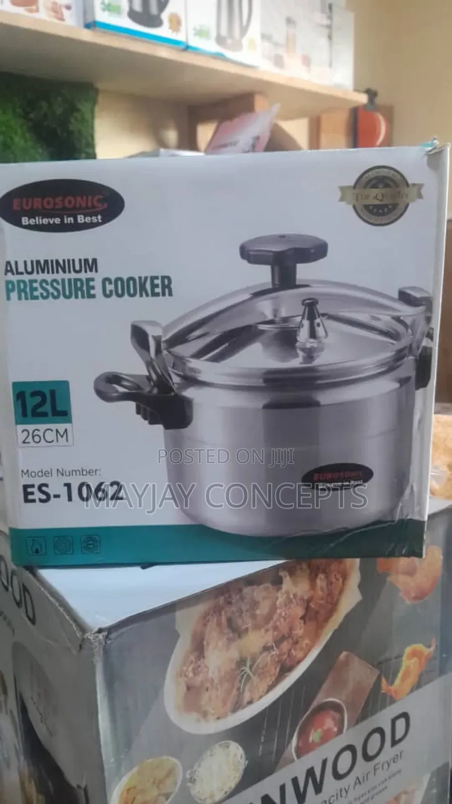 Eurosonic 12litres Aluminium Pressure Cooker- 26cm Diameter-Es1062