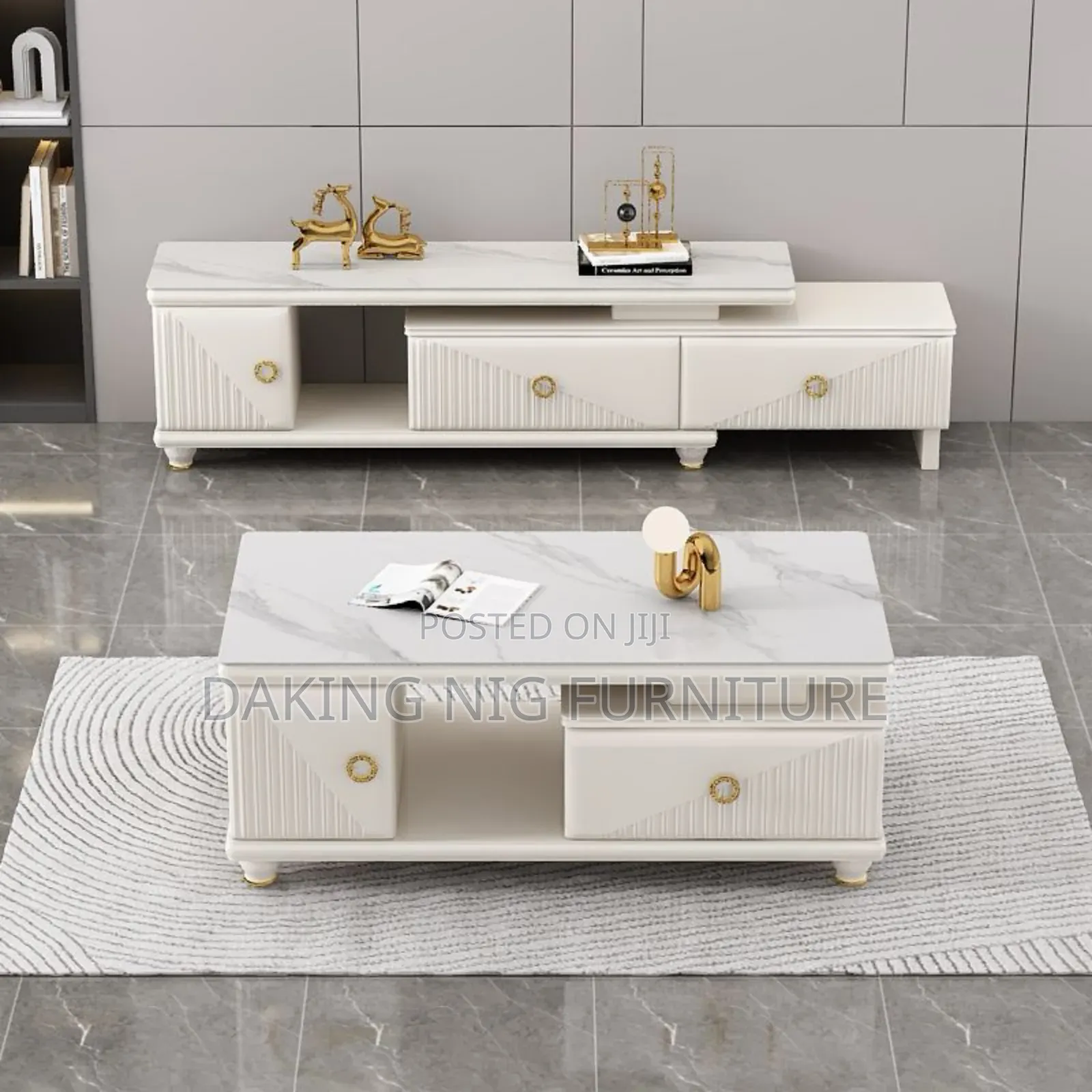 Tv Console and Coffee Table Set