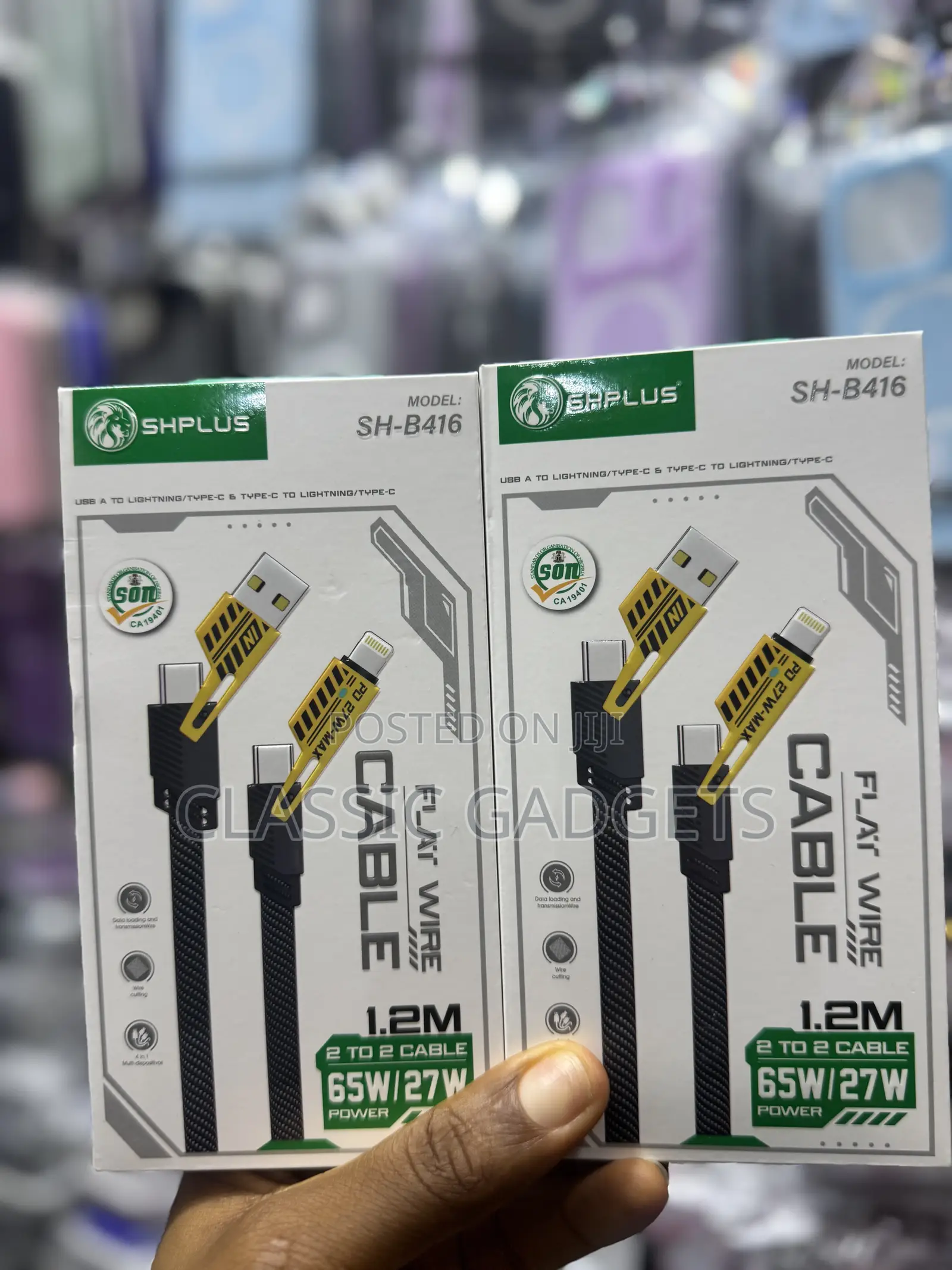 Shplus Sh-B416 Flat Wire 1.2m 2 to 2 65w/27w Cable