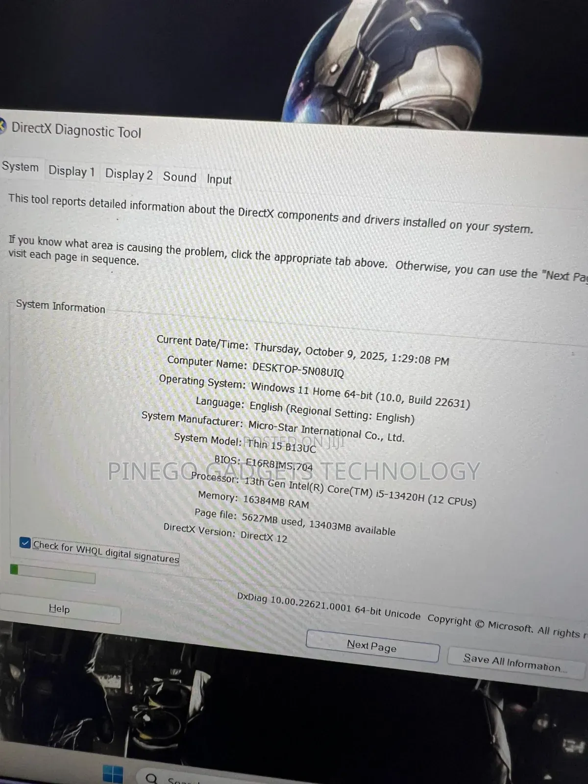 Laptop MSI GF65 Thin 10UE 16GB Intel Core I5 SSD 512GB