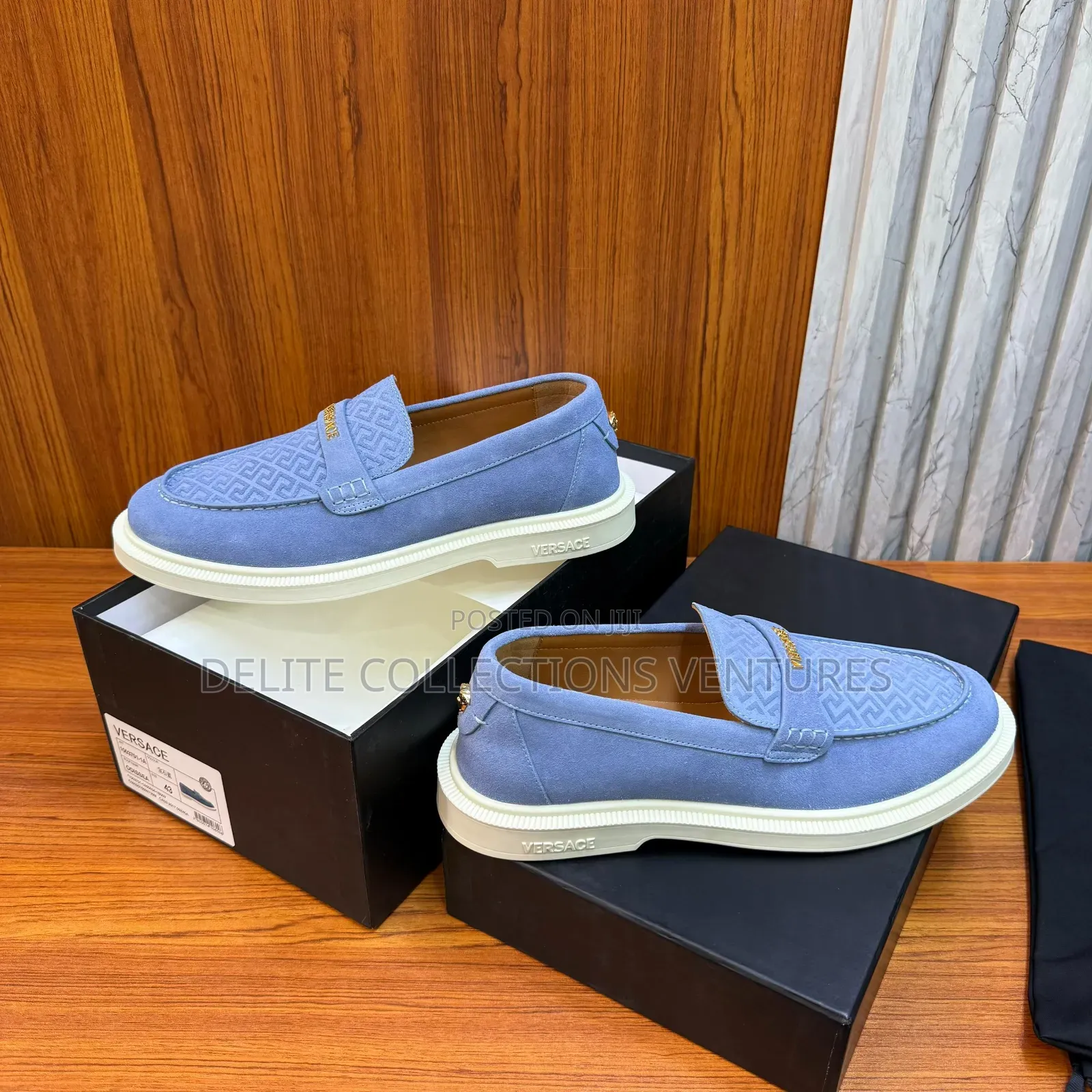 Luxury Update 
Versace Giuliano Suede Loafers.