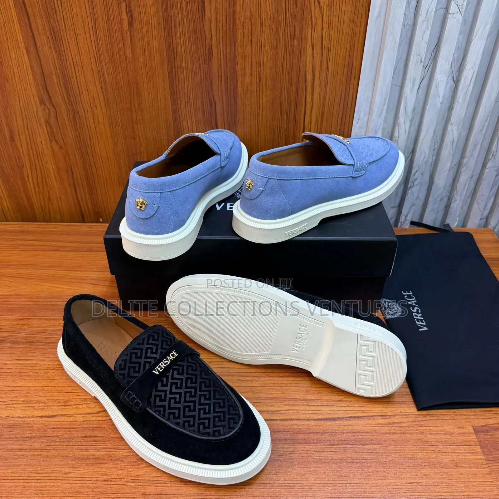 Luxury Update 
Versace Giuliano Suede Loafers.