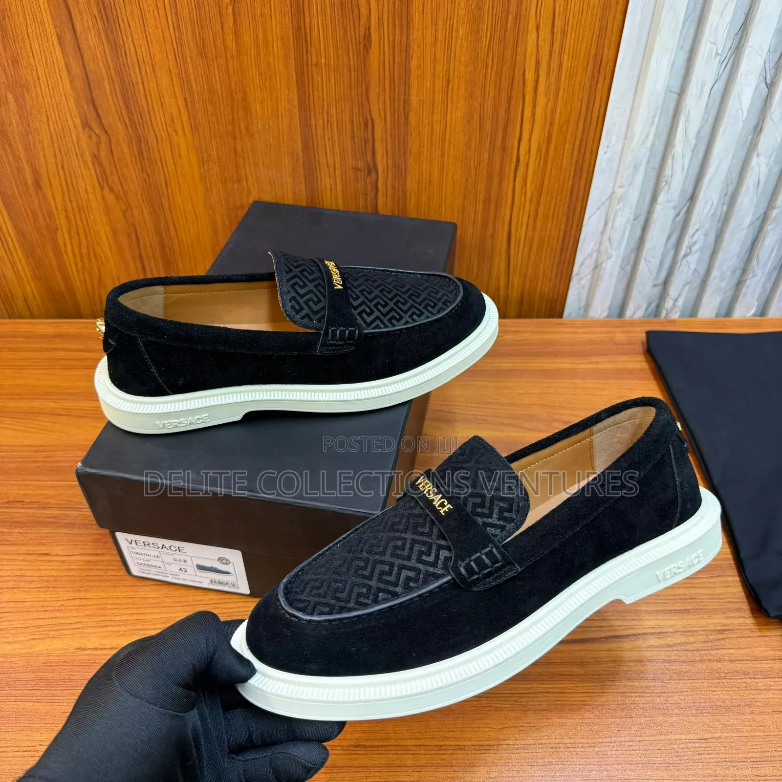 Luxury Update 
Versace Giuliano Suede Loafers.