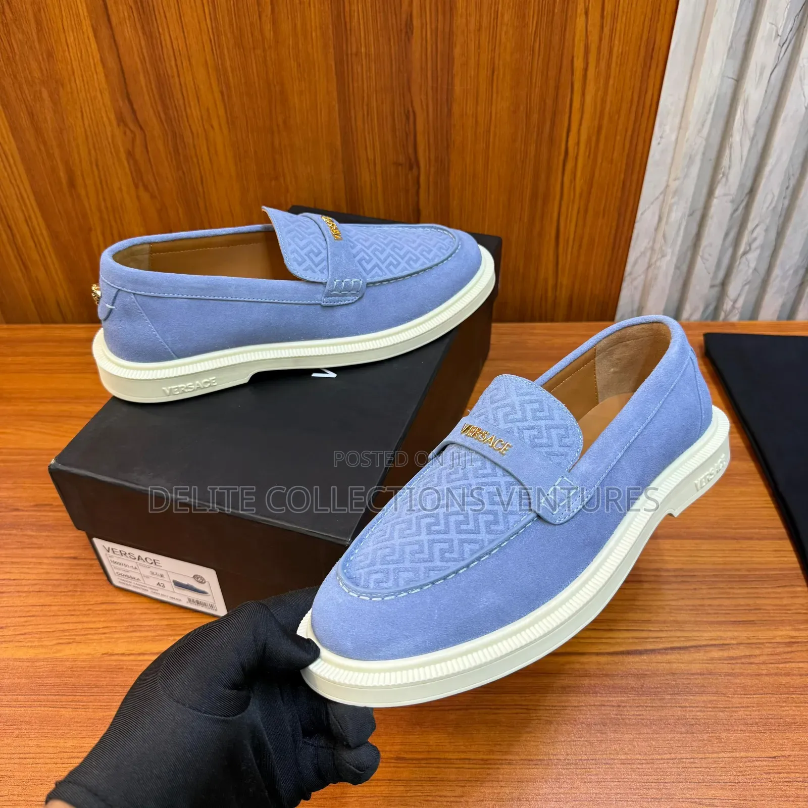 Luxury Update 
Versace Giuliano Suede Loafers.