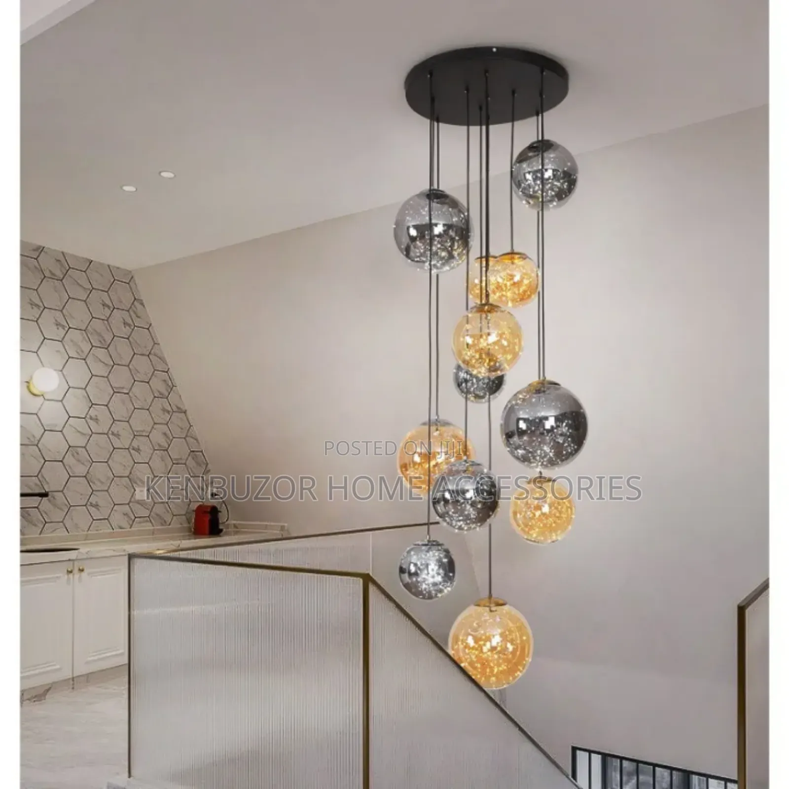 15 Glass Staircase Pendant Chandelier