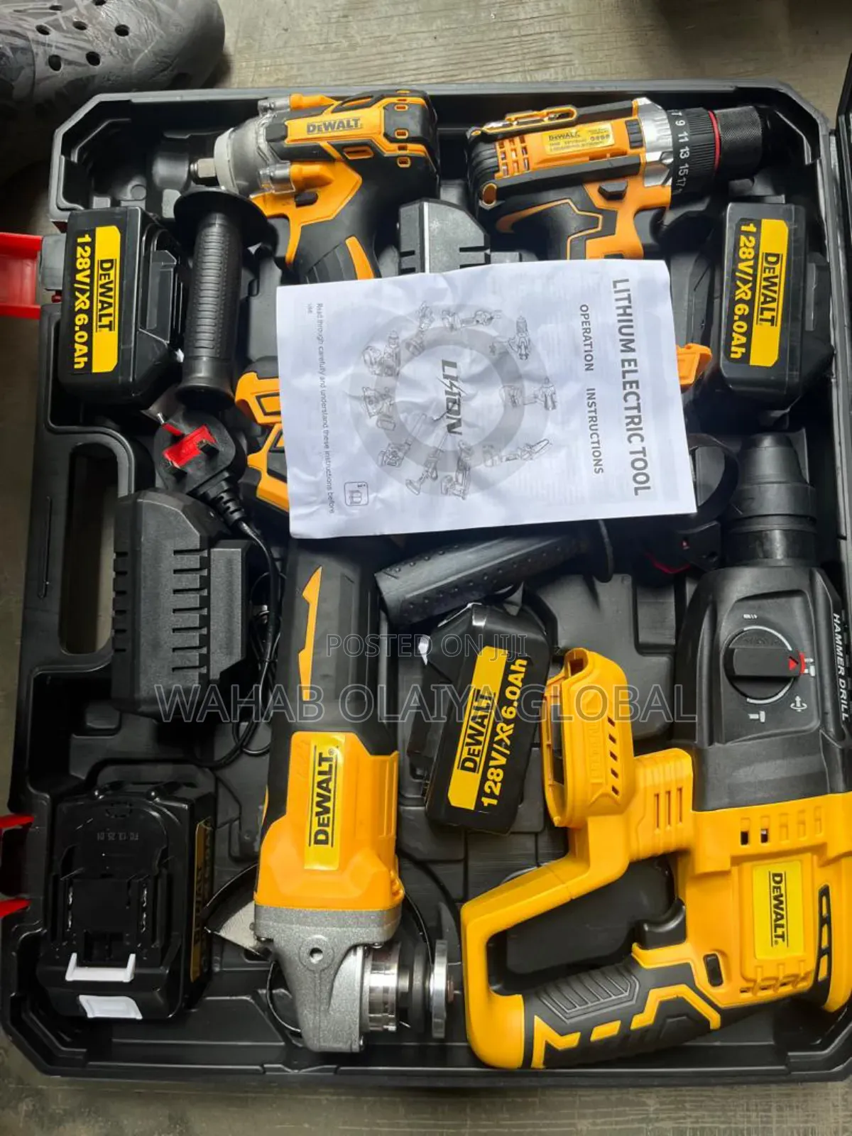 Dewalt 4-in-1 Combo Power Tool Set – Drill, Grinder, Hammer Socket