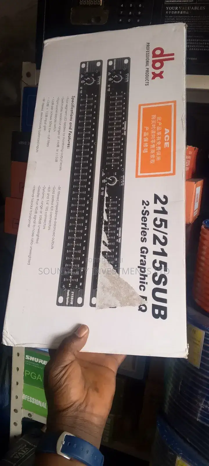 Dbx 215/215 Sub Out 2 Series 31 Bands Graphic Equalizer.