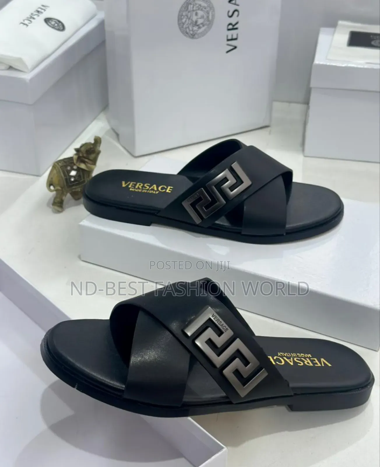 Vercase Leather Slippers