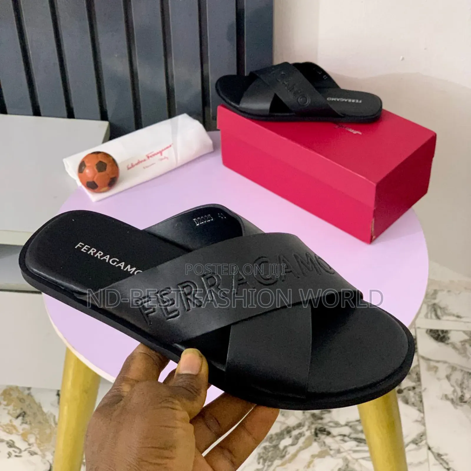 Vercase Leather Slippers