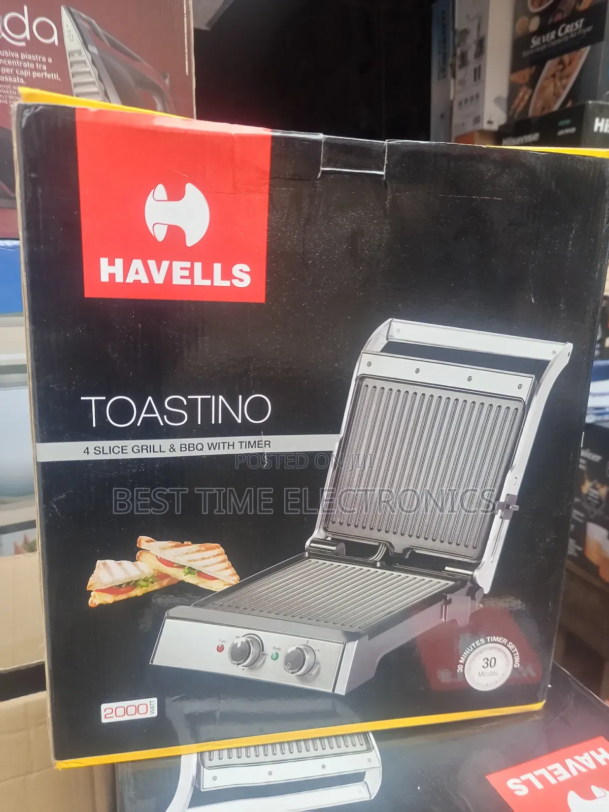 Havellstoastino 4 Sliced Grill Barbecue Sandwich Maker
