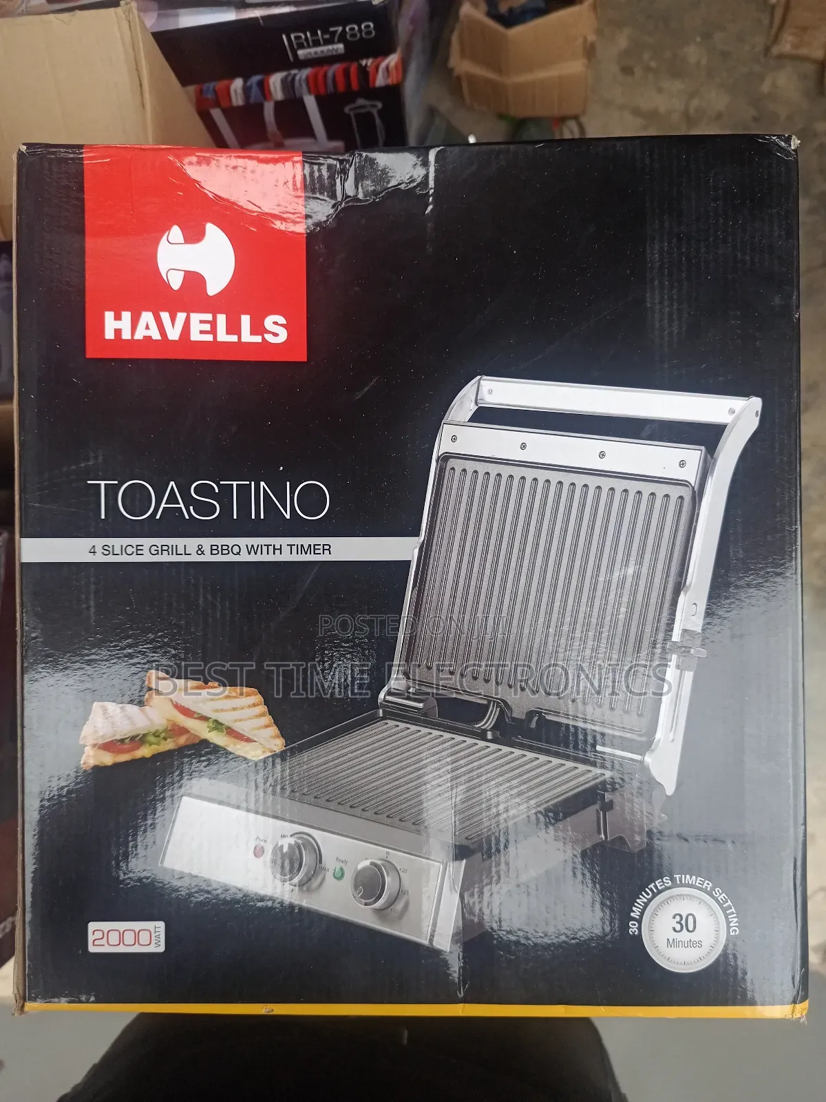 Havellstoastino 4 Sliced Grill Barbecue Sandwich Maker