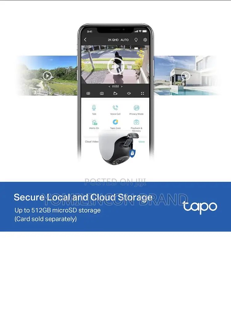 Tp-Link Tapo QHD Outdoor Pan/Tilt Wi-Fi Security Camera, 360° View