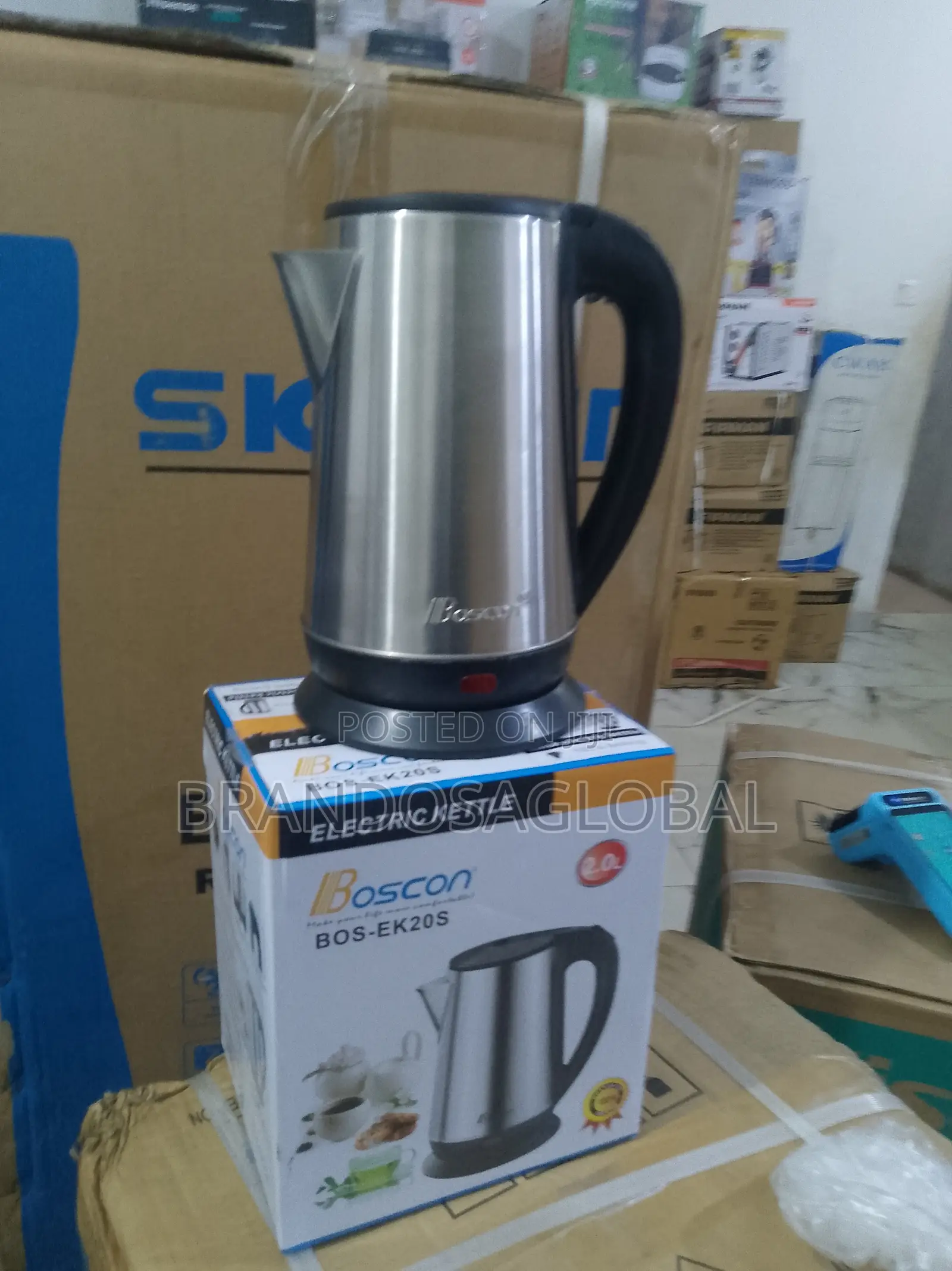 Boscon 2l Electric Kettle – Safe Boil Sleek Stainless Design