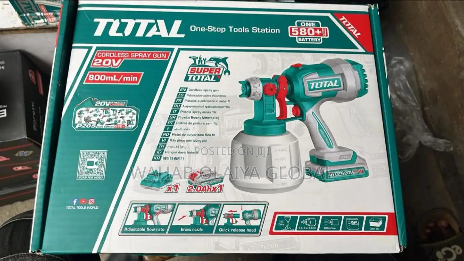 Cordless 20v Spray Gun – 800ml Paint Machine With 2 Batteries